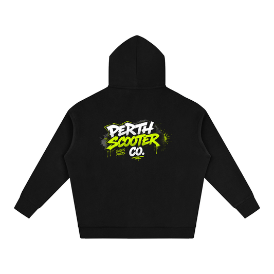 Perth Scooter Co.-Adult Oversize Fleeced Hoodie- Lime Green