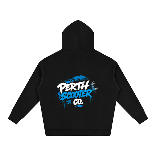 Perth Scooter Co.-Adult Oversize Fleeced Hoodie- Blue