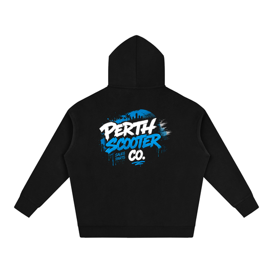 Perth Scooter Co.-Adult Oversize Fleeced Hoodie- Blue