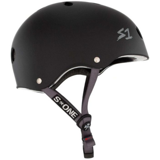 S1 Lifer Helmet - Black Matte/Grey Straps