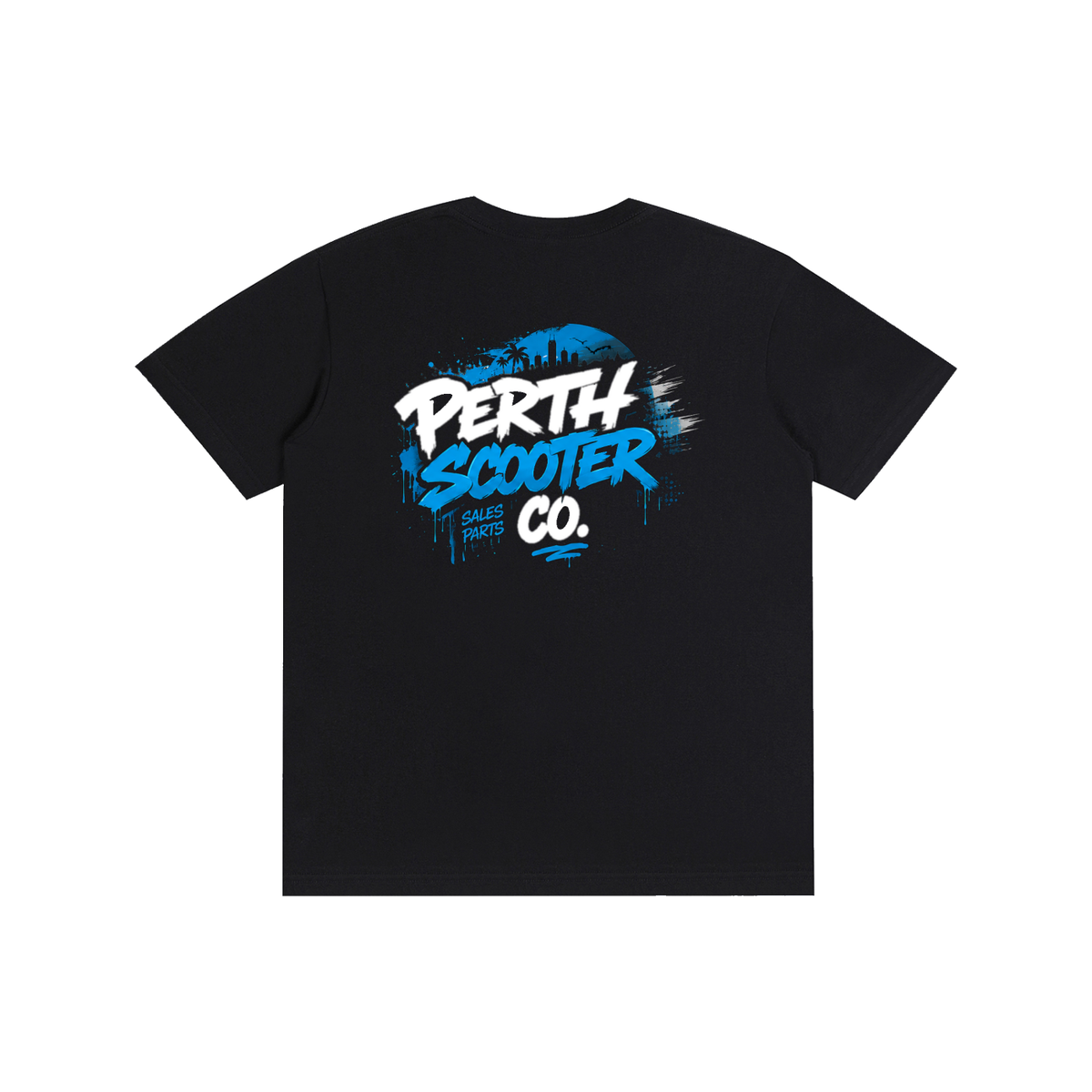 Perth Scooter Co.-Adult Unisex T-Shirt- Blue