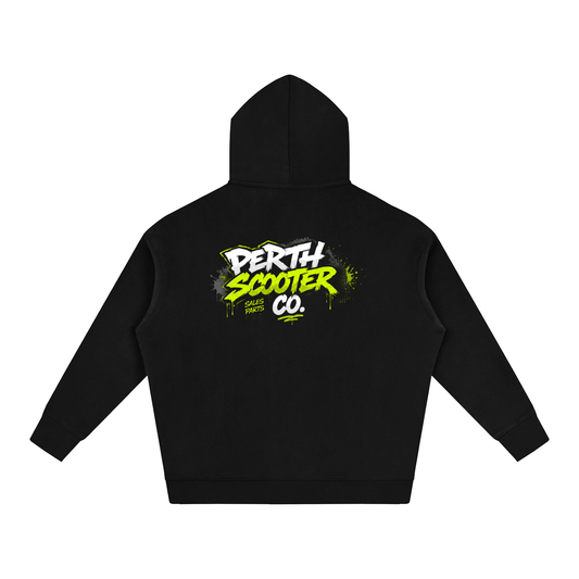 Perth Scooter Co.-Adult Oversize Fleeced Hoodie- Lime Green
