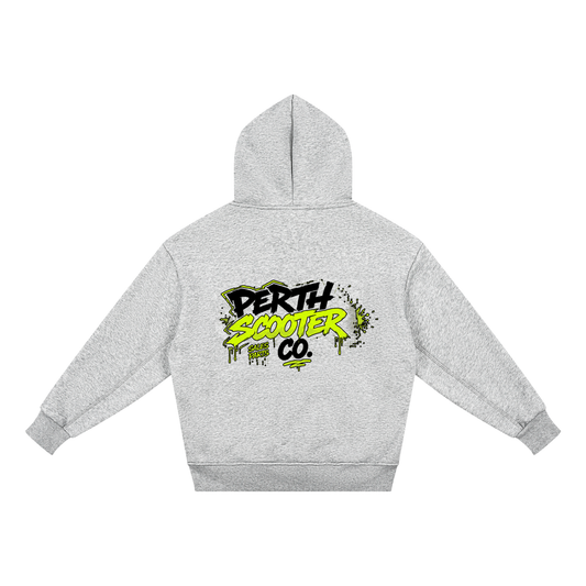Perth Scooter Co.- Kids Hoodie- Grey/ Lime Green