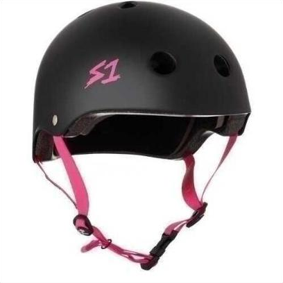 S1 Lifer Helmet - Black Matte/Pink Straps