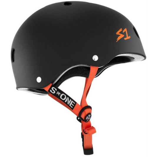 S1 Lifer Helmet - Black Matte/Orange Straps